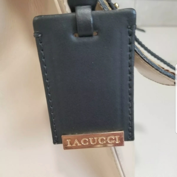 SOLD! Iacucci top handle Leopard Pony Hair/ Pink with Black Trim leather handbag - Picture 3 of 9